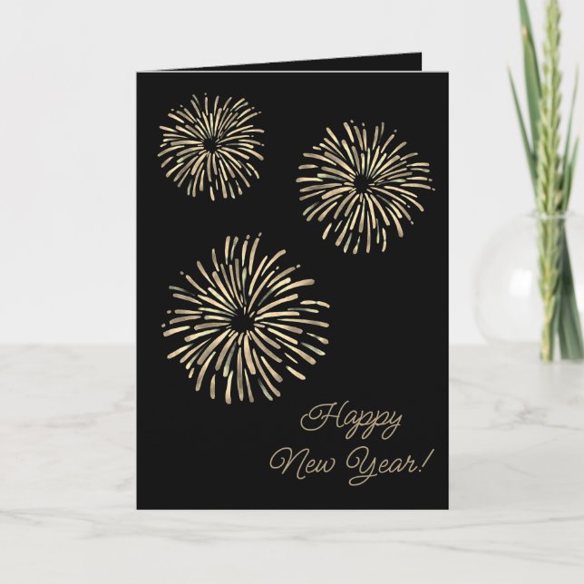Cartões de Anos novos do Fireworks tradicionais (Frente)