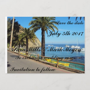 Cartões de anúncio de casamento com tema de Ilha T