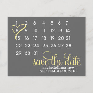 Cartões de Anúncio de Casamento no Calendário {ama