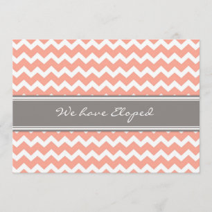 Cartões de Anúncio de Cinza de Coral Chevron