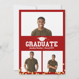 Cartões de Anúncio de Foto de Formatura do Ensino 