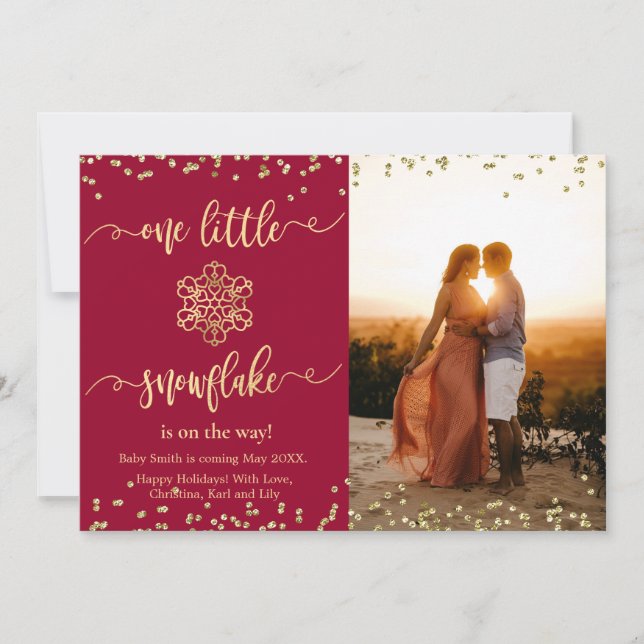 Cartões de Anúncio de Gravidez de Natal (Frente)