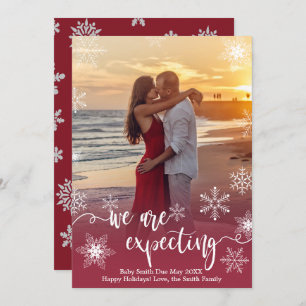 Cartões de anúncio de gravidez de Natal