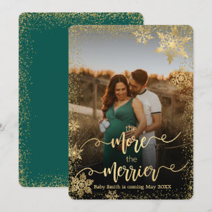 Cartões de Anúncio de Gravidez de Natal com Foto