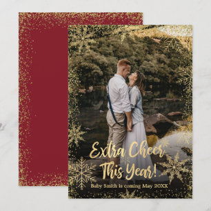 Cartões de Anúncio de Gravidez de Natal com Foto