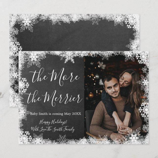 Cartões de Anúncio de Gravidez de Natal com Foto d (Frente/Verso)