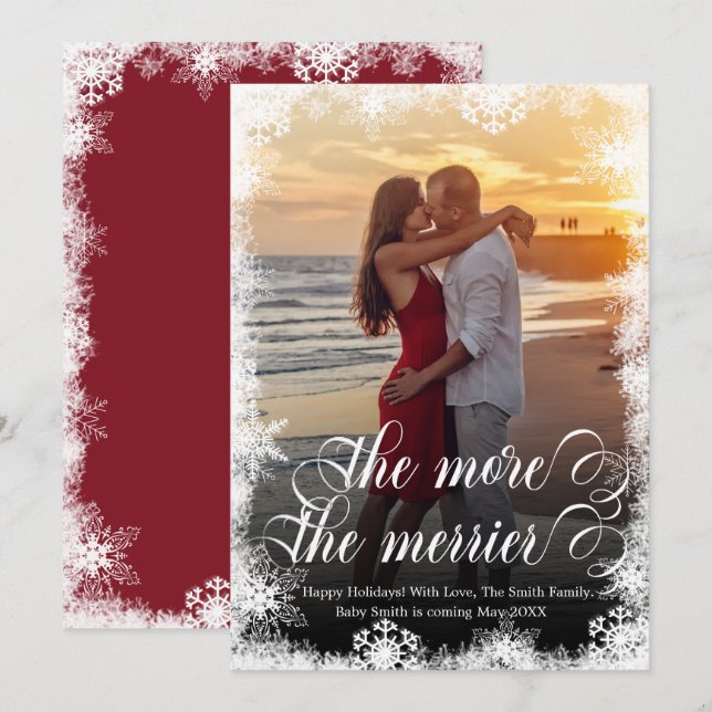 Cartões de Anúncio de Gravidez Foto Snowy (Frente/Verso)