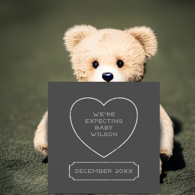 Cartões de Anúncio de Gravidez no Coração Rustic C (Criador carregado)