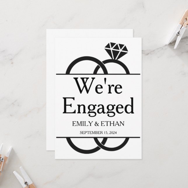 Cartões de anúncio de noivado (Frente/Verso In Situ)