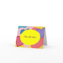 Cartões de Anúncio de Noivado com Corações Colorid