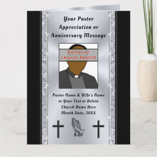 Cartões de Apreciação ao Pastor Personalizados e S
