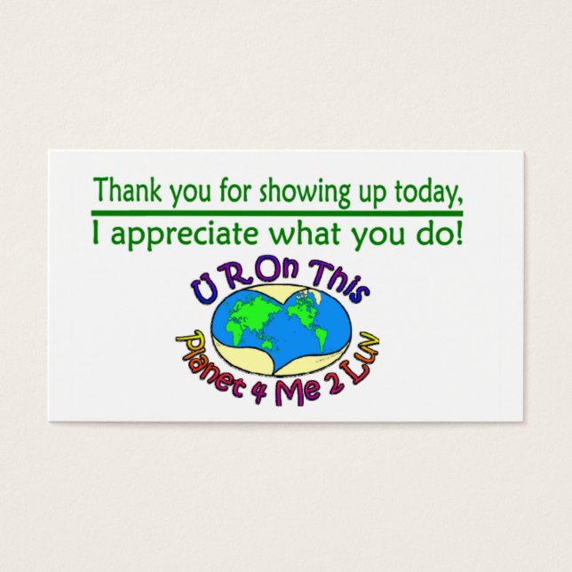 Cartões De Apreciação Que Mudam Este Planeta (Frente)