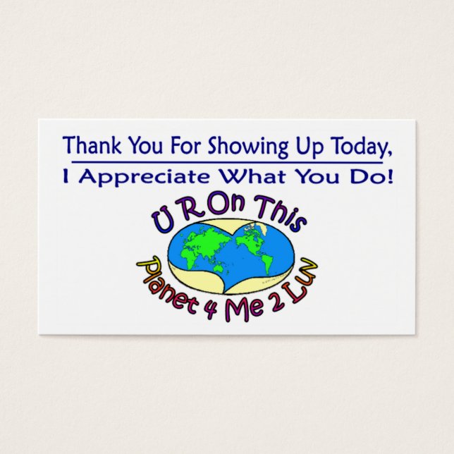 Cartões De Apreciação Que Mudam Este Planeta (Frente)