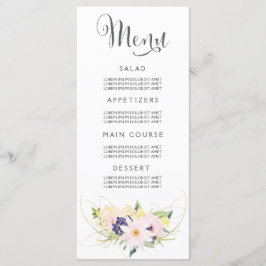 Cartões de Aquarela do Menu Casamento
