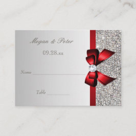 Cartões de Arco Vermelho Sequin Sequin Caserna