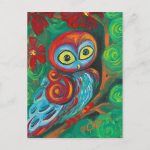 Cartões de Arte de Coruja de Pintura Moderna