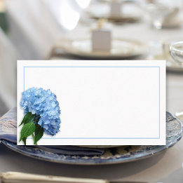 Cartões de Assento com Flor de Hortênsia Real Azul