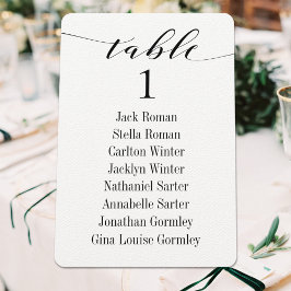 Cartões de Assento de Casamento com Caligrafia Pre