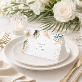 Cartões de Assento de Casamento Elegante na Praia