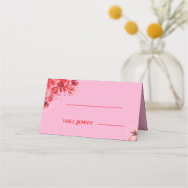 Cartões de Assento de Casamento Florais Rosa Român