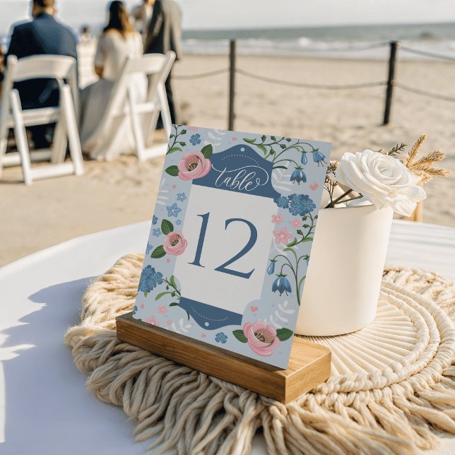 Cartões de Assento de Mesa de Casamento Art Déco F (Art Deco Floral Wedding Table Cards Seating)
