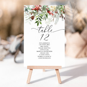Cartões de assento de mesa de casamento de inverno