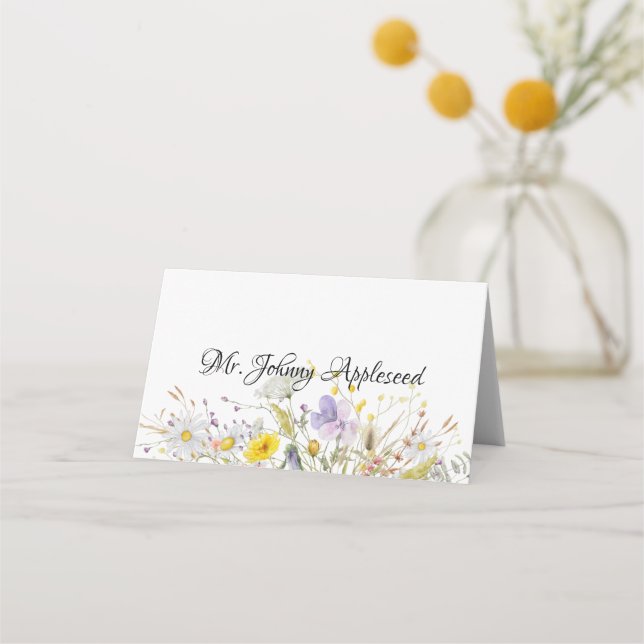 Cartões de Assento para Casamento Flor de Primaver (Frente)