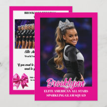Cartões de Assinatura de Cheerleader da Equipe de 