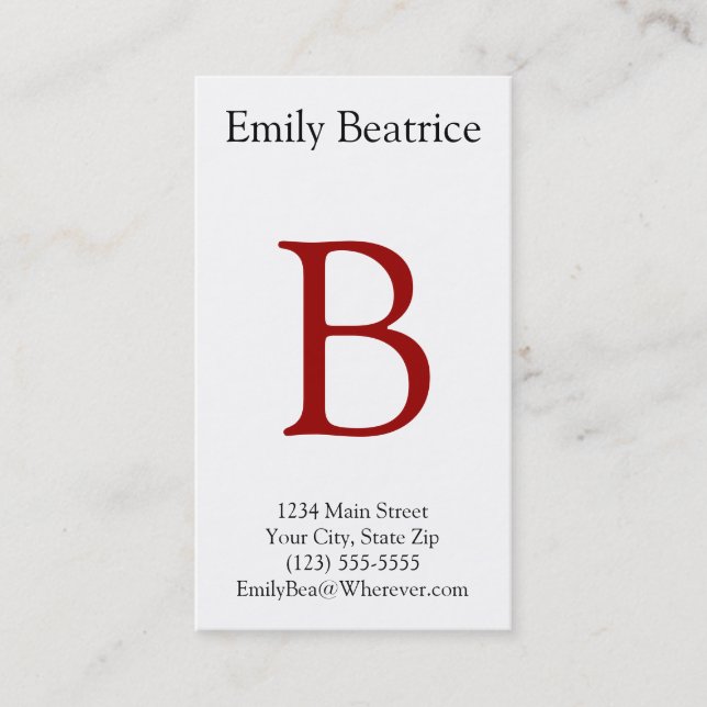 Cartões de assunto pessoal (Frente)