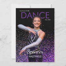Cartões de Autógrafo de Dança com Brilho para Exib