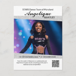 Cartões de Autógrafo de Dança com Código QR