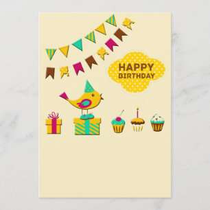 Cartões de aves de aniversário