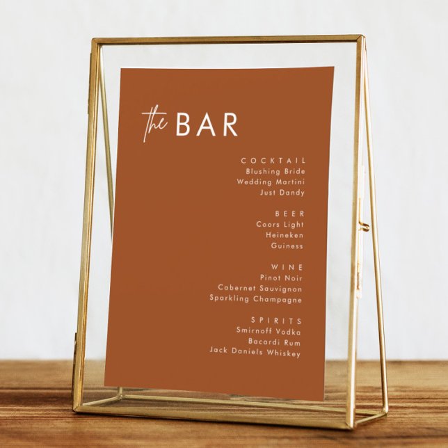 Cartões de Bar Boho Terracotta (Criador carregado)