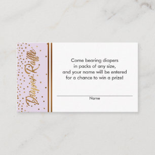 Cartões de Bilhete de Fralda de Confetti Dourada