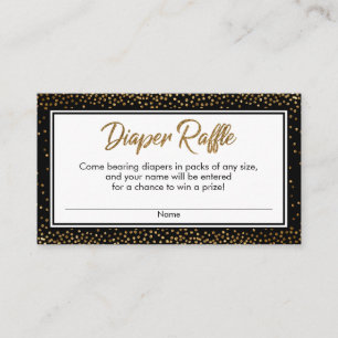 Cartões de Bilhete de Fralda de Confetti Preto e D