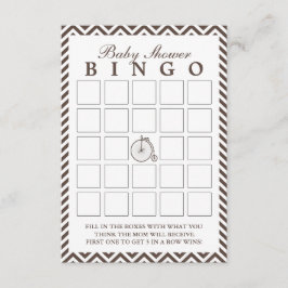 Cartões de Bingo Chá de fraldas de Bike Chevron Vi