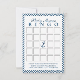 Cartões de bingo Chá de fraldas Zigzag (Âncora náu
