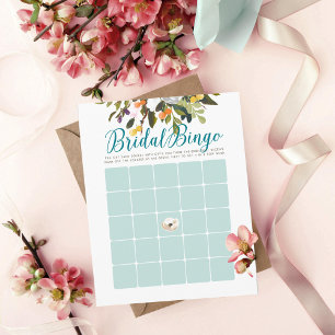 Cartões de Bingo Chá de panela Floral Robins de Ov