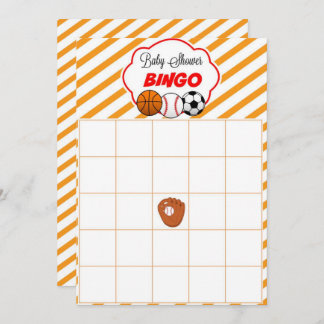 Cartões de bingo de bebê para o Vazio desportivo
