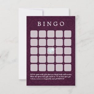 Cartões de Bingo de Casamento/Chá de Noiva Violeta