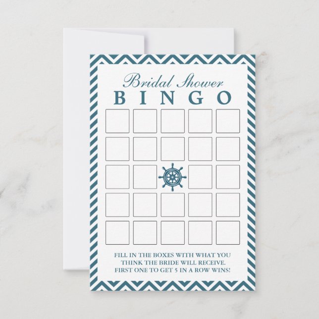 Cartões de Bingo de Chá de Noiva Ziguezague do Lem (Frente)