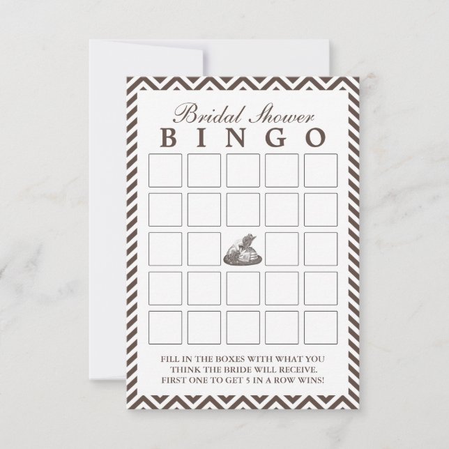 Cartões de Bingo de Chuveiro de Noiva com Chapéu d (Frente)