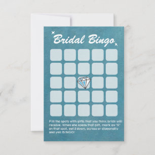 Cartões de Bingo de Chuveiro de Noiva em Azul Turq