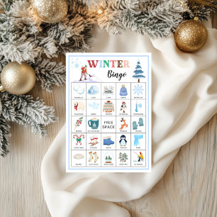 Cartões de Bingo de Inverno Jogos de Inverno para 