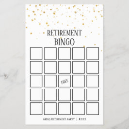 Cartões de Bingo de Reforma de Confetti Dourado