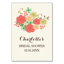 cartões de bingo florais do chá de panela de marfi