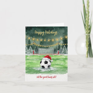 Cartões de Boas Festas Bola de Futebol Chapéu de P