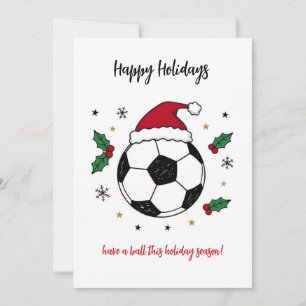 Cartões de Boas Festas Bola de Futebol de Natal Ch