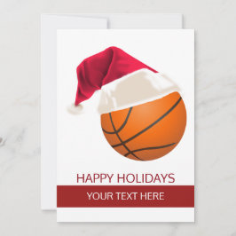 Cartões de Boas Festas de Basquete de Natal Chapéu
