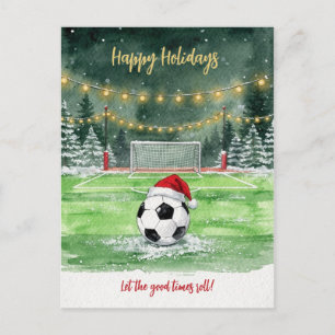 Cartões de Boas Festas de Bola de Futebol de Natal